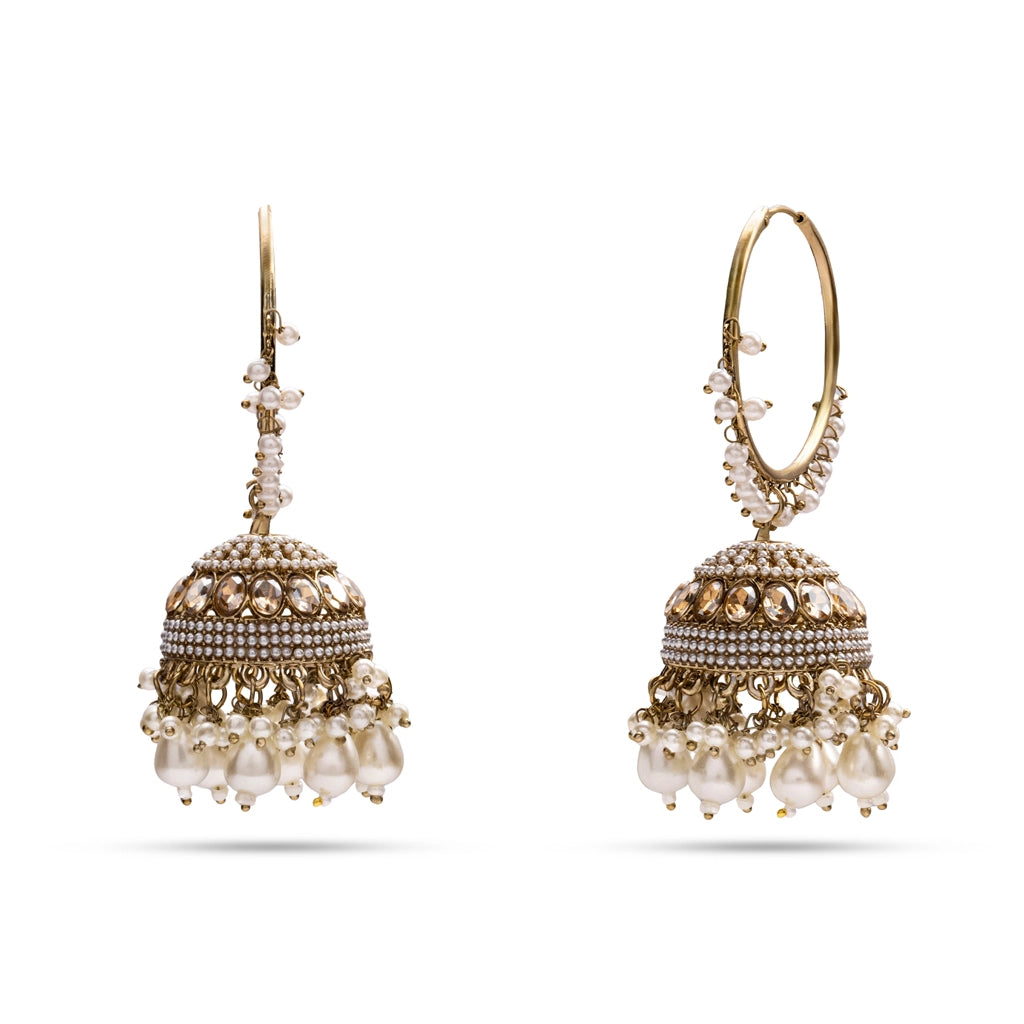Pearl Royale Jhumka Set
